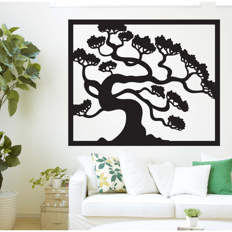 Drevený obraz na stenu strom bonsai z preglejky topoľ DRAZSKA