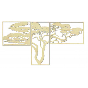 Drevený obraz na stenu HANAA  Obraz sa skladá z troch častí POLONGE 2