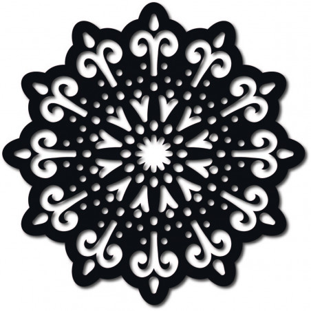 STYLESA moderný obraz na stenu kvet z dreva preglejky  BELFON čierny