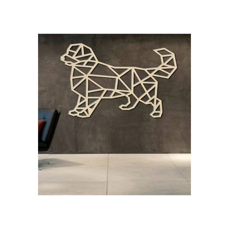 STYLESA carved picture on plywood wall dog PR0230 black