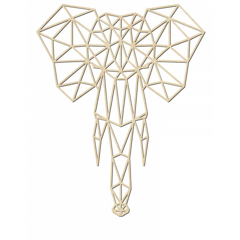 STYLESA Drevený obraz na stenu z preglejky slon PR0238 čierny