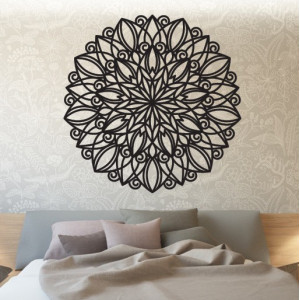 STYLES Mandala wooden picture on the wall   made of plywood HARMONY PR0246 black