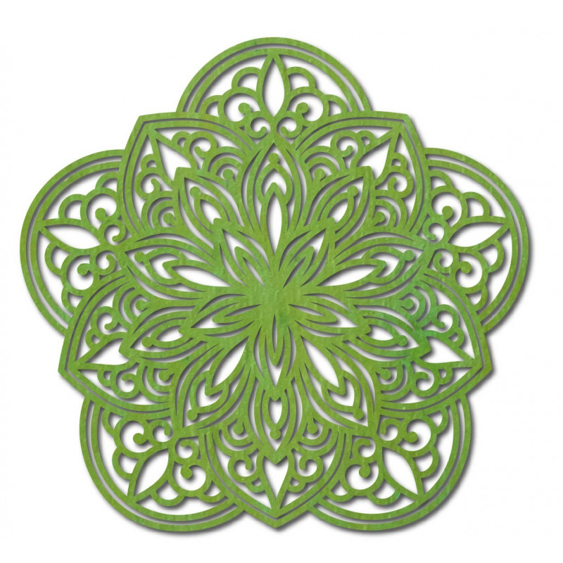 Kvet Vyrezávaná mandala  drevený obraz na stenu z preglejky