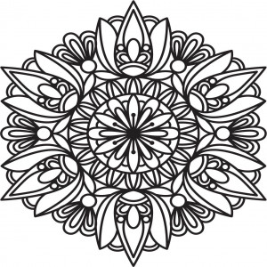 Vyrezávaná mandala drevený obraz na stenu z preglejky rose 2