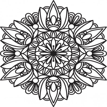 Vyrezávaná mandala drevený obraz na stenu z preglejky rose