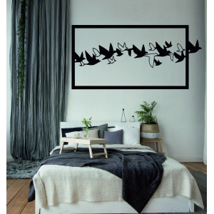 An eye-catching picture on the wall of BIRDS carved from wood plywood birds SKY