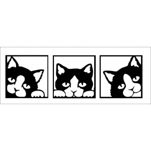 Obraz na stenu mačky z farebnej drevenej preglejky 2