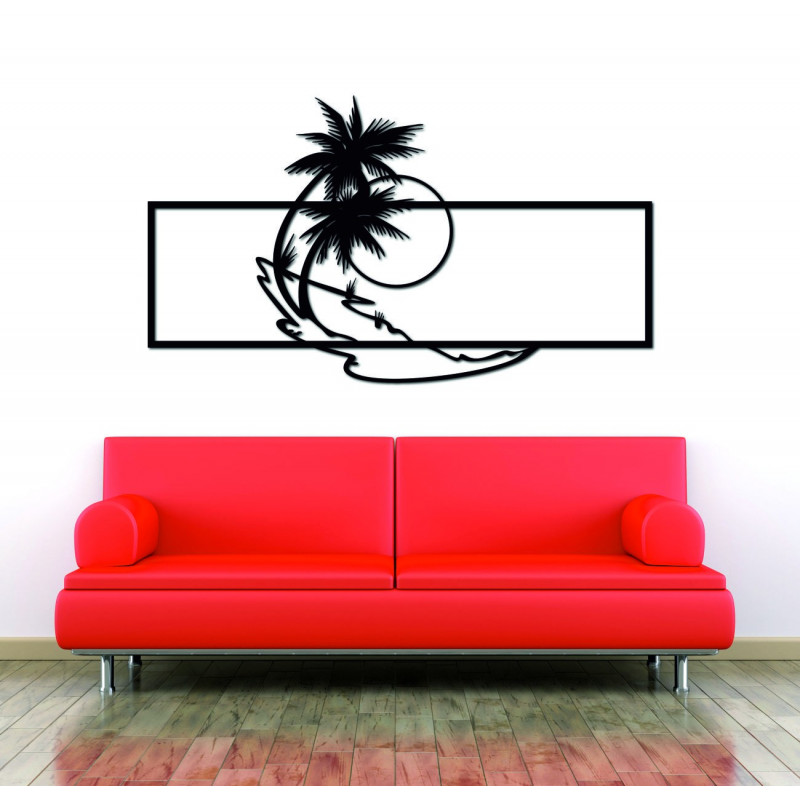 Moderný obraz na stenu palma z drevenej preglejky