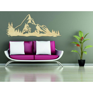 Mountains picture on the wall of nature plywood