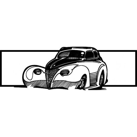 Retro stylizované drevené auto – dekoratívny obraz na stenu - SAMUEL