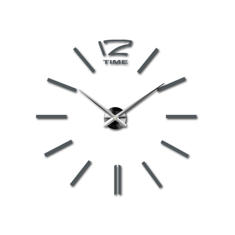 Moderné hodiny s dvanástkou a štýlovým nápisom TIME pod ňou.