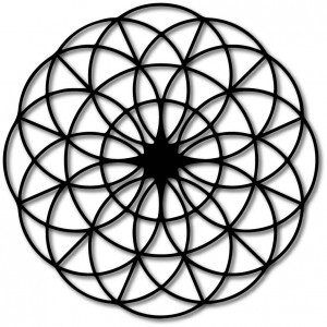 Čarovná drevená mandala na stenu - Kruhy I priemer FI 50,... 2