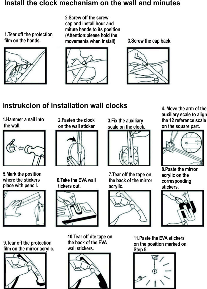 instrukcion wall clock